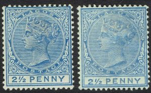 LAGOS 1887 QV 21/2D BOTH SHADES