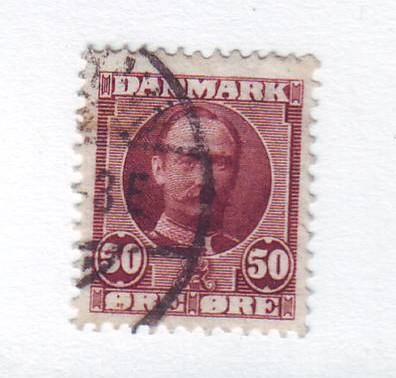 Denmark Sc 77 1907 50 ore Frederik VIII stamp used