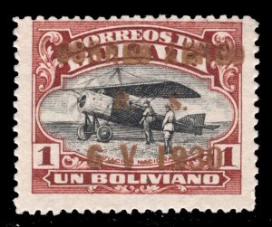 MOMEN: BOLIVIA SC #C23 GOLD OVPT 1930 AIRMAIL ZEPPELIN MINT OG H LOT #67517*