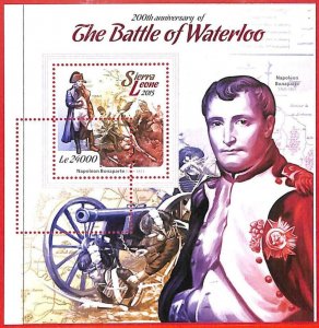 A4543 - SIERRA LEONE - ERROR MISPERF: 2015 Battle of Waterloo Napoleon Bonaparte