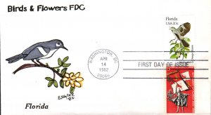 #1961 Florida Birds - Flowers Combo Slyter FDC