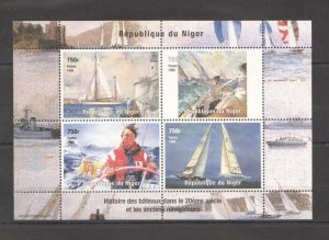 B1277 1998 Niger Transport History Of Sailing Ships & Boats Explorers Kb Mnh