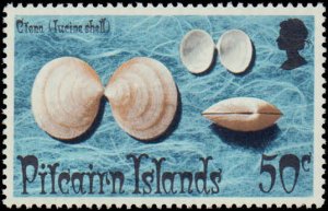 Pitcairn Islands #137-139, Complete Set(4), 1974, Seashells, Never Hinged