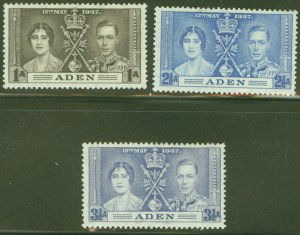 ADEN Scott 13-15 MNH** 1937 Coronation set