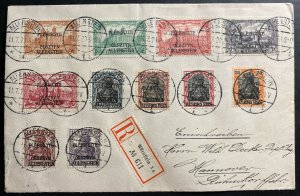 1920 Allenstein Olsztyn Cover to Hanover Germany Plebiscite Vote Stamp Sc# 4a 