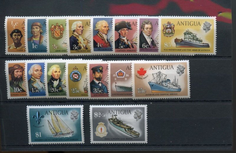 ANTIGUA SHIPS  SCOTT  #241/57 MINT NEVER  HINGED--SCOTT $39.95 