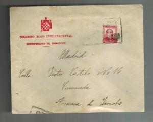 1937 Spain Civil War Cover to Madrid Socorro Rojo International