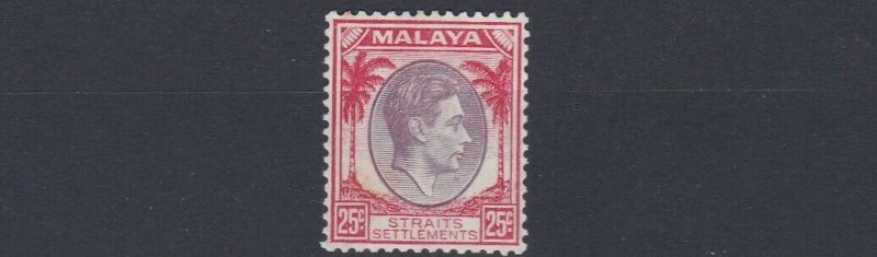 MALAYA  STRAITS SETTLEMENTS  1938 - 41  S G 286  25C  PURP & SCARLET  MH  CAT£48