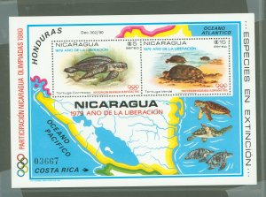 Nicaragua #C970C  Souvenir Sheet (Fauna)