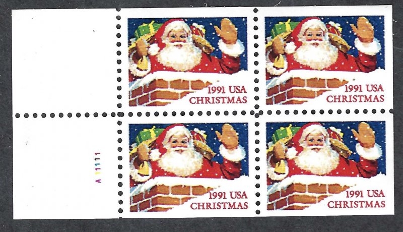 United States 2581b-2585a Non-denominated Santa. Five bklt panes of 4. MNH