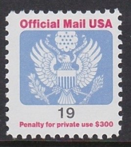 O147 19 Cent Official MNH