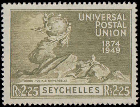 Seychelles #153-156, Complete Set(4), 1949, UPU, Hinged