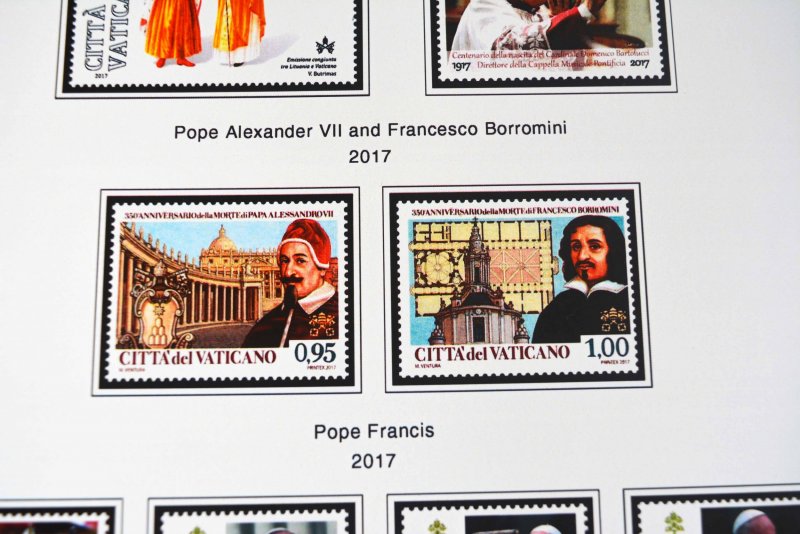 COLOR PRINTED VATICAN CITY 2011-2020 STAMP ALBUM PAGES (48 illustrated pages)