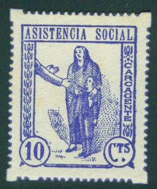 SPAIN Civil War Republic CARCAGENTE Label GG 292