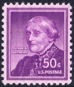 SC#1051 50¢ Susan B. Anthony (1955) MNH