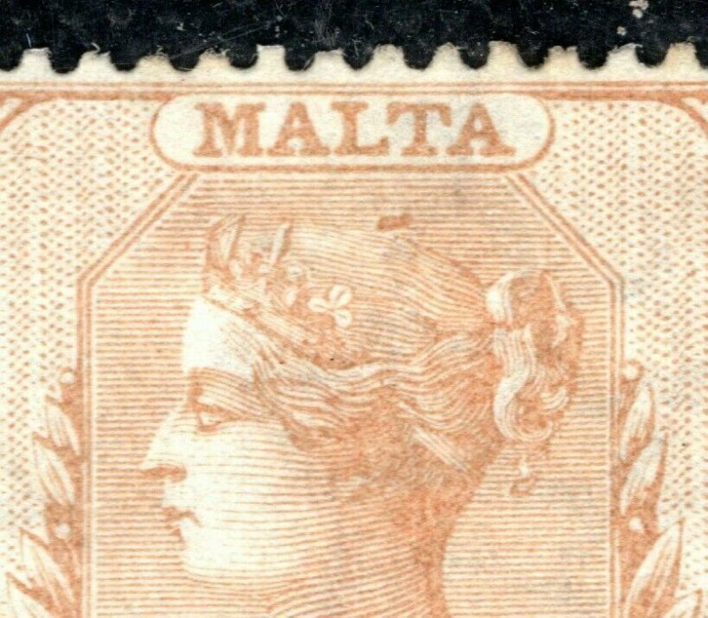 MALTA QV Classic Halfpenny Stamp SG.4 ½d Buff (1863) *VARIETY* Mint MNG GRBLUE7
