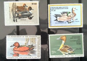 Scott #RW50-RW53 - VF - Hunting Permit Stamps - Mixed MNH & OG - Lot - 1983-86