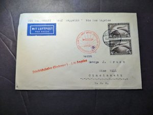 1929 Germany LZ 127 Graf Zeppelin Airmail FFC Cover to Cincinnati OH USA