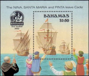 Bahamas #667, Complete Set, Souvenir Sheet Only, 1989, Ships, Never Hinged