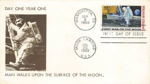 C76 10c FIRST MAN ON THE MOON AIRMAIL - Sarzin cachet #126