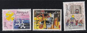 Faroe Islands # 145-147, Amnesty International 25th Anniversary, NH, 1/2 Cat.