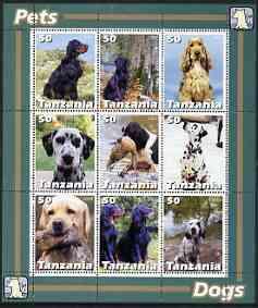 Tanzania 2003 Pets - Dogs perf sheetlet containing set of...