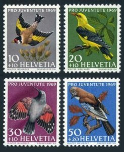 SWITZERLAND Sc#B386-B389 BIRDS IN NATURAL COLORS (1969) MNH