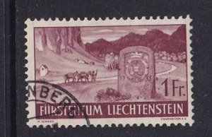 Liechtenstein  #148  used   1938  frontier stone 1fr