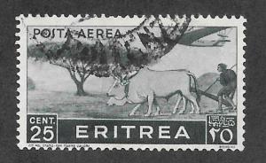 Eritrea Scott #C7 Used 25c Plowing & Plane stamp 2015 CV $4.25