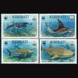 KIRIBATI 1991 - Scott# 562-5 WWF-Fish Set of 4 NH