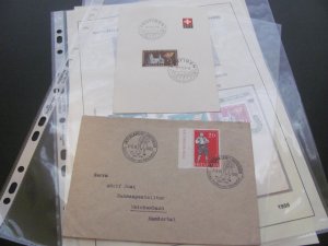 SWITZERLAND USED STAMPS & COVERS COLL. ON PAGES 1930-2005 $2K-$3K CAT. XF (191)