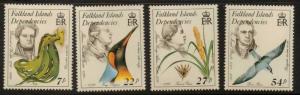 FALKLAND IS.DEP. SG134/7 1985 EARLY NATURALISTS MNH