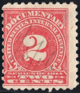 R197 2¢ Documentary Stamp (1914) Used