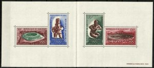 Dahomey Stamp C88a  - 68 Olympics,   Mayan sculptures 