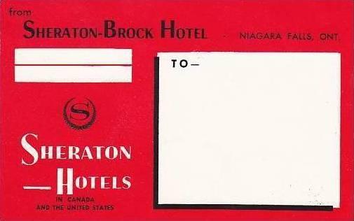 CANADA NIAGARA FALLS SHERATON BROCK HOTEL LARGE VINTAGE 