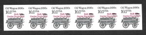 Sc #2130b IMPERFORATE ERROR GAP Strip of 6, 10.1c Oil Wagon, Red Precancel.