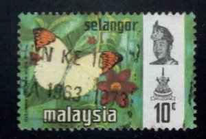 Malaysia Selangor Scott 132 Used butterfly stamp