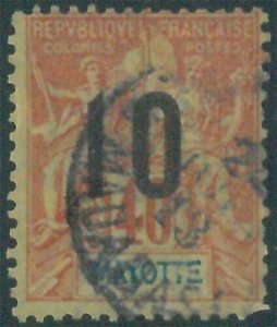 88121-MAYOTTE STAMPS: Yvert # 27a with ERROR: Chifres Epacces-FINE USED 