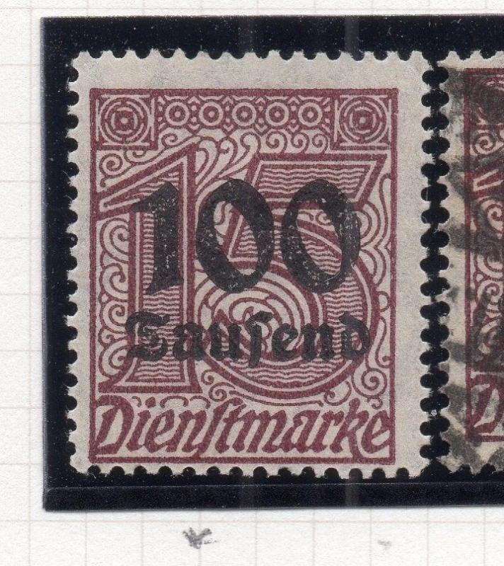 Germany Officials 1923 August Fine Mint Hinged 100Taufend. Surcharged 244653