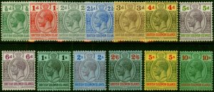 British Solomon Islands 1912-23 Set of 13 to 10s SG22-37 Fine & Fresh LMM