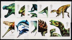 Great Britain. 2013 Dinosaurs.(10 Values).Self Adhesive. Unmounted Mint