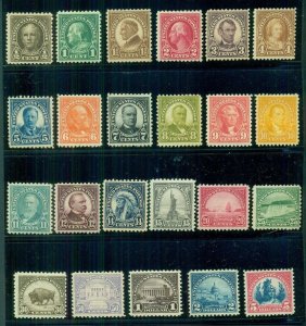 US #551-73, ½¢ - $5.00 Complete set, og, NH/LH, VF, Scott $895.00