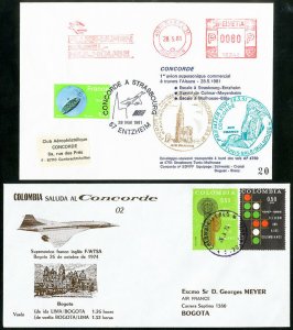 Colombia Stamps Concorde SST First Flight Cover In 1974