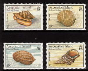 ASCENSION 1989 Shells and Mollusks; Scott 476-79, SG 506-09; MNH