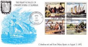 U.S.1992 First Day Cover Color Cachet Voyages of Christopher Columbus VF