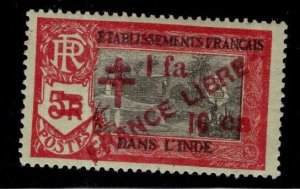 FRENCH INDIA  Scott 209 France Libre  surcharge MH*