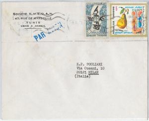 59315  - TUNISIA Tunis - POSTAL HISTORY: COVER to ITALY  1972 -  NATURE Fruit 