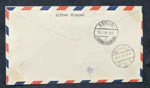 1931 Brooklyn New York USA Catapult Air Mail Cover SS Europa to Berlin Germany