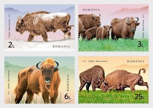 2024 Romania European Bison (Wisent)  (4)  (Scott NA) MNH