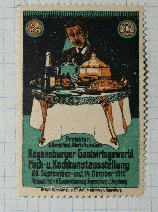 Regensburger German Catering Trade Exhibition Exposition Poster Stamp Ads